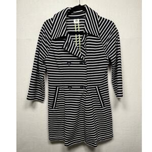 Cabi 5151 Navy/White Maritime Trench Jacket, Size Small